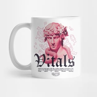 Vitals MMXXIII Pink Statue Snake Flowers Vibrant Modern Streetwear Graphic Design Mug